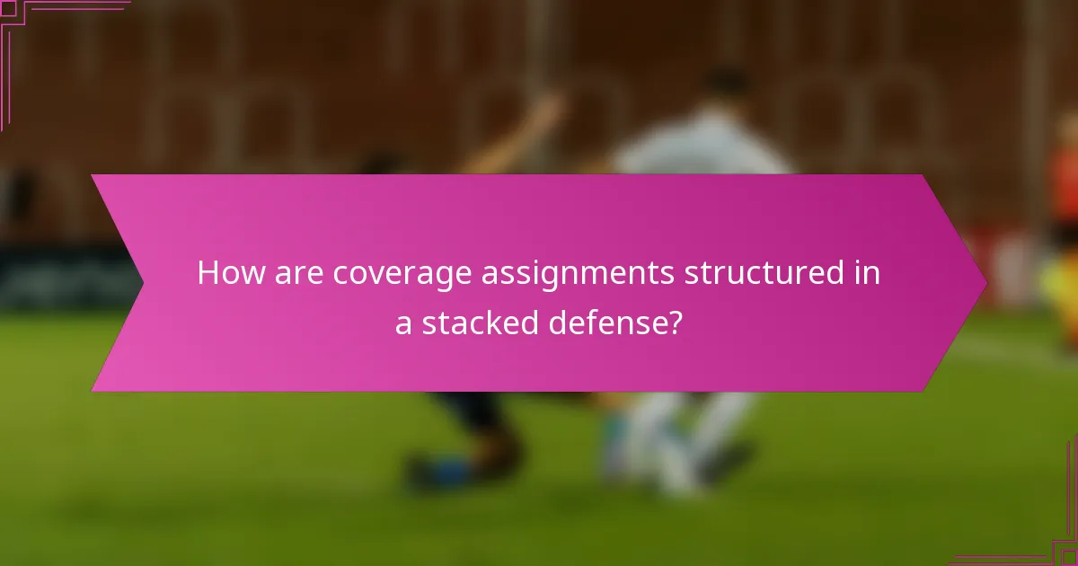 How are coverage assignments structured in a stacked defense?