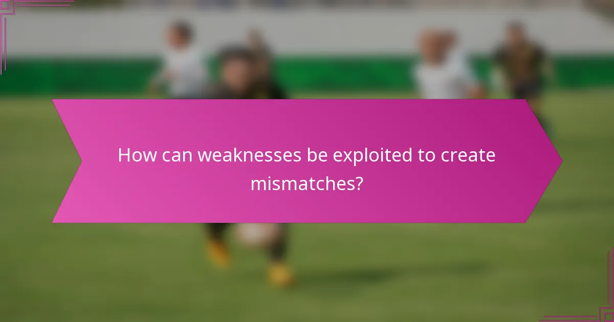 How can weaknesses be exploited to create mismatches?