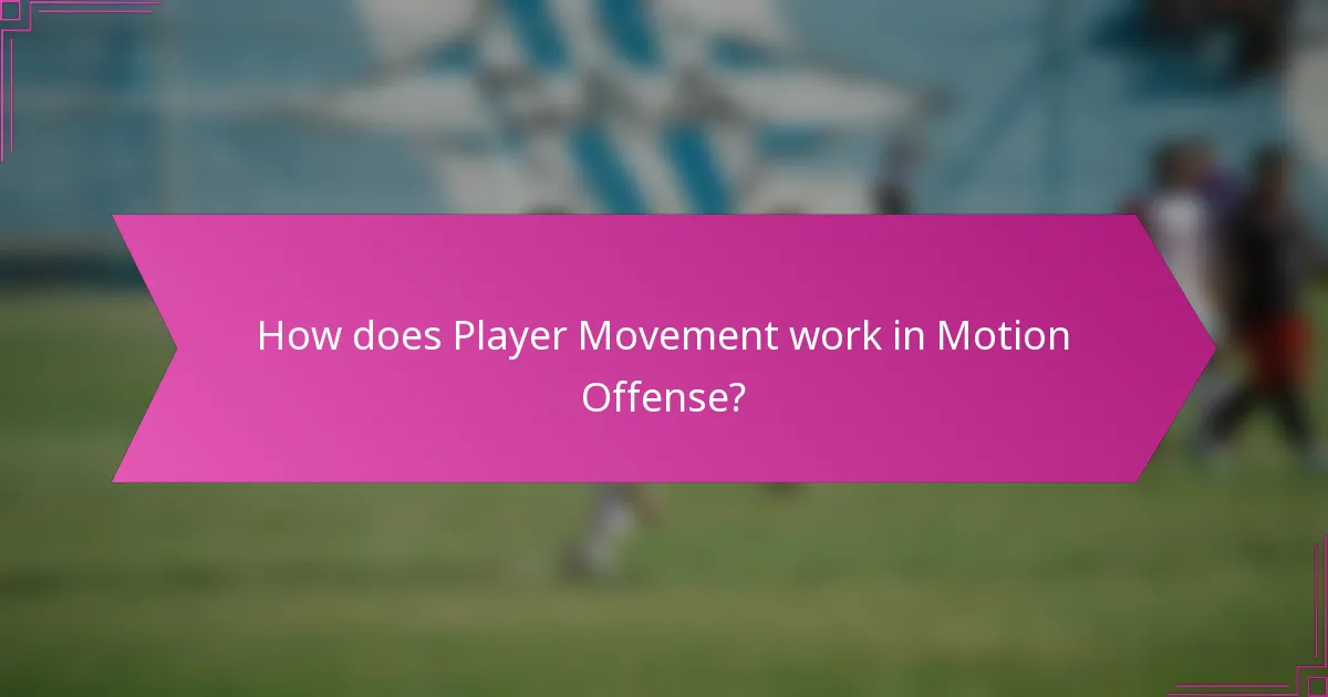 How does Player Movement work in Motion Offense?