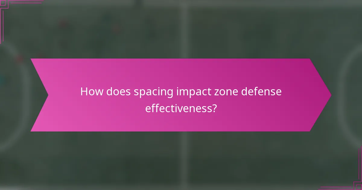 How does spacing impact zone defense effectiveness?