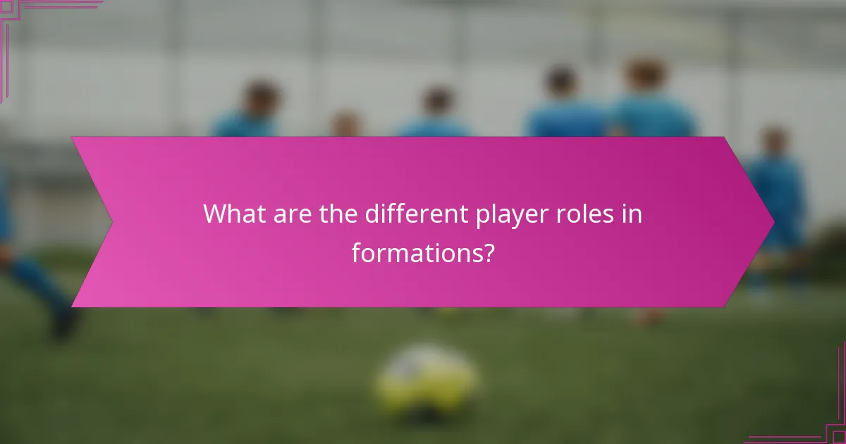 What are the different player roles in formations?