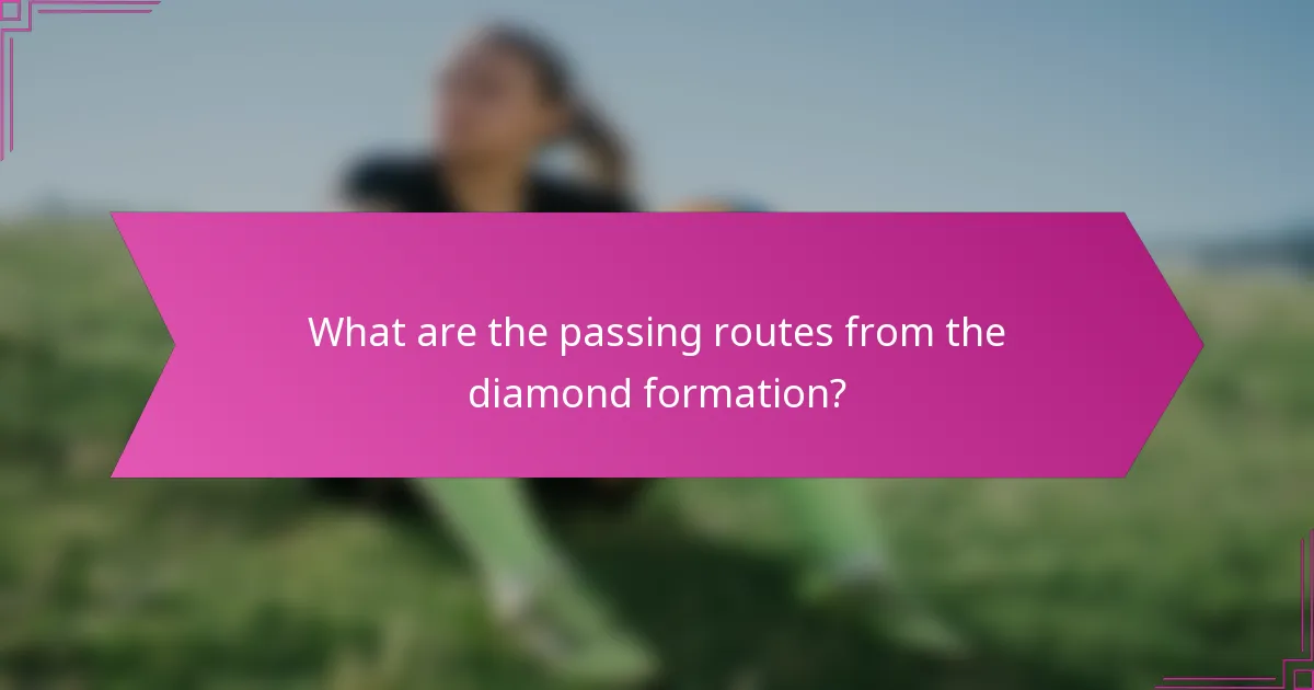 What are the passing routes from the diamond formation?