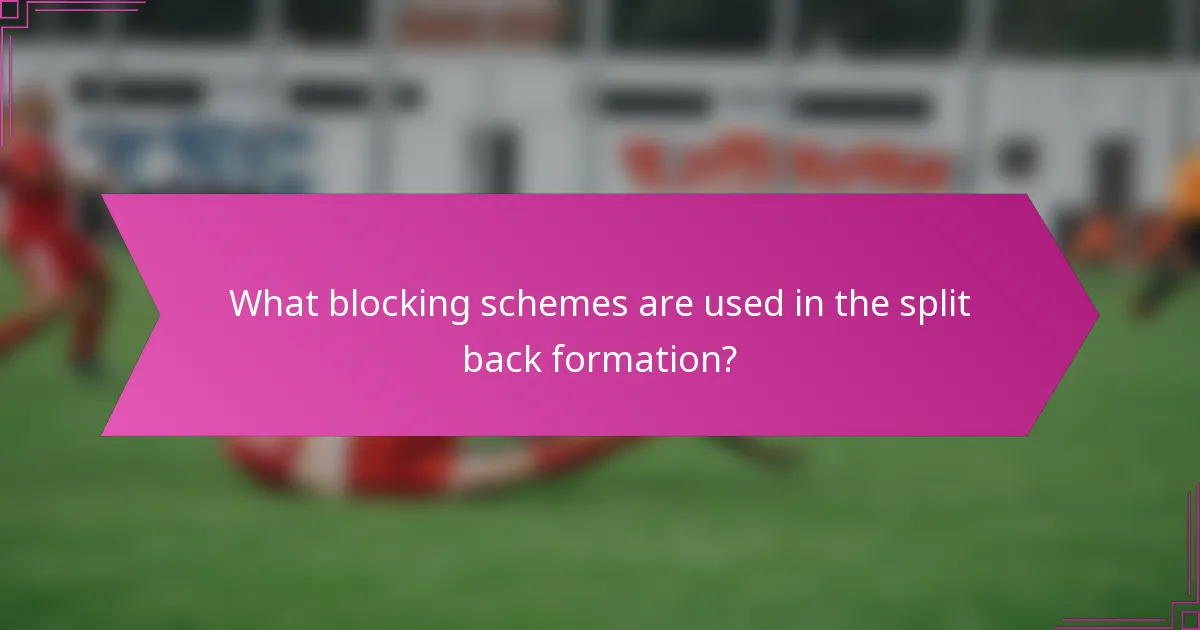 What blocking schemes are used in the split back formation?