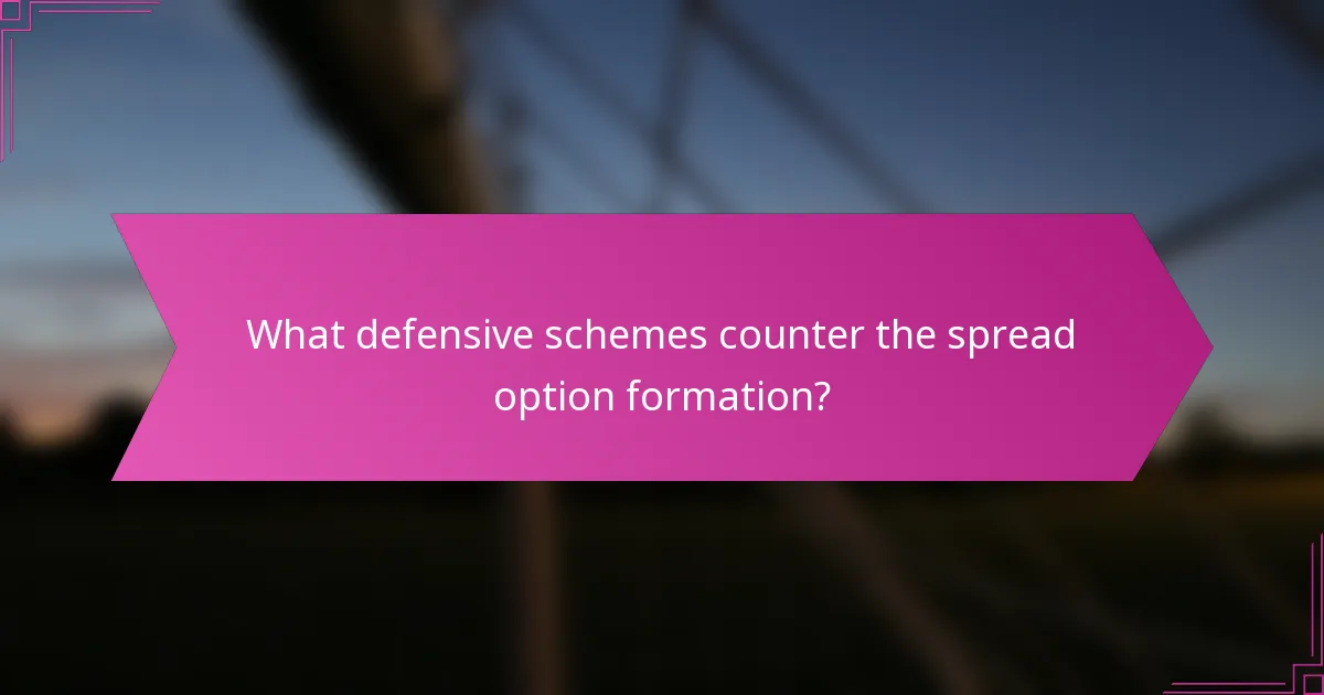 What defensive schemes counter the spread option formation?